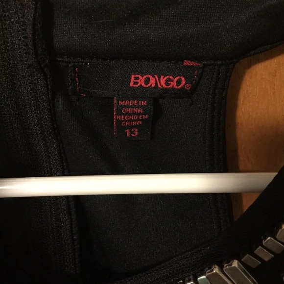 Juniors size 13 black dress silver beading- BONGO - Picture 4 of 4